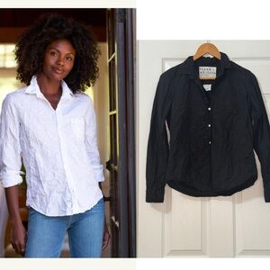 Frank & Eileen BARRY Tailored Button-Up Shirt in signature crinkle fabric